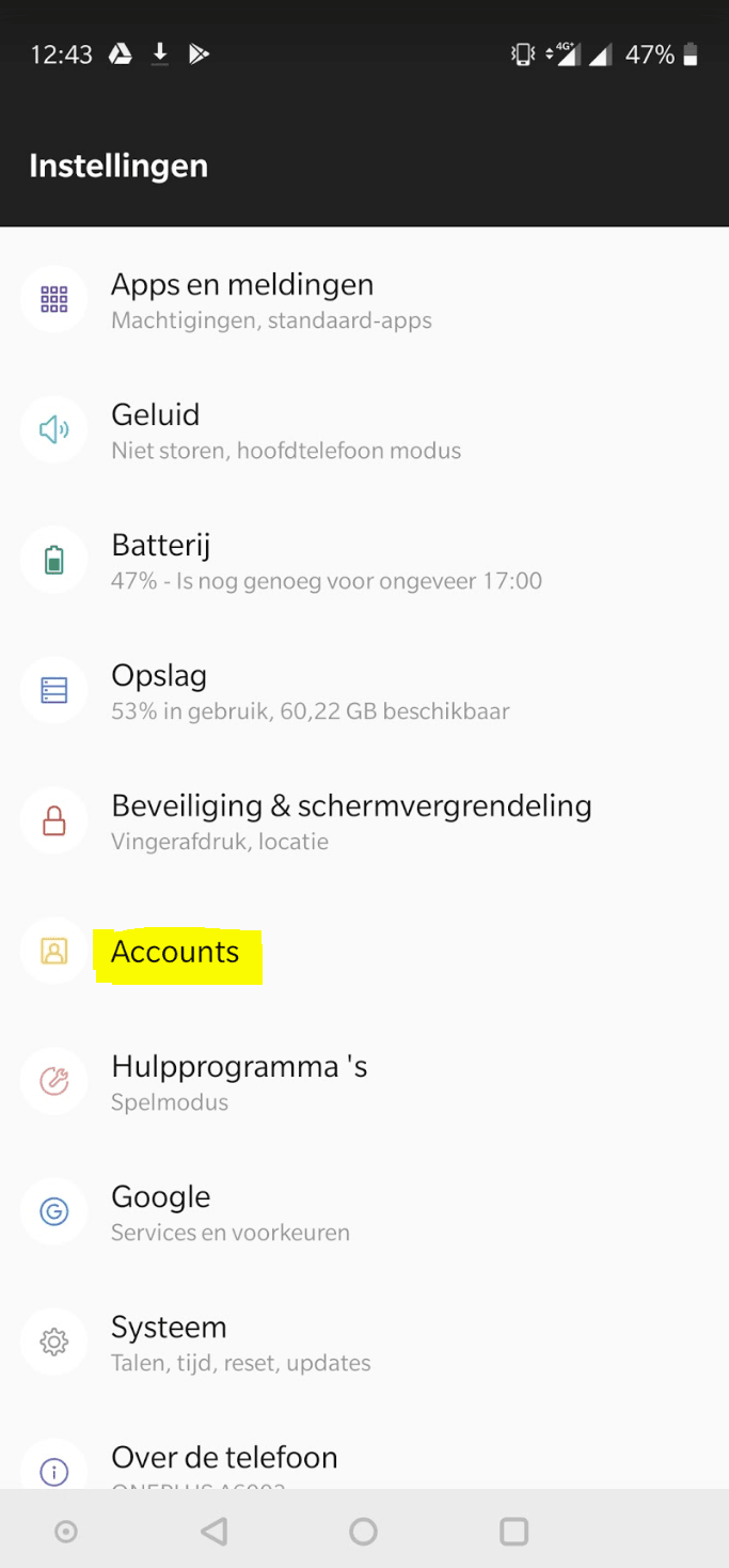 Setting up email Account in phone 